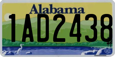 AL license plate 1AD2438