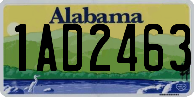 AL license plate 1AD2463