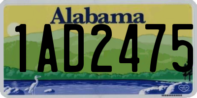 AL license plate 1AD2475