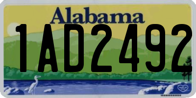 AL license plate 1AD2492