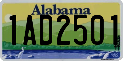 AL license plate 1AD2501