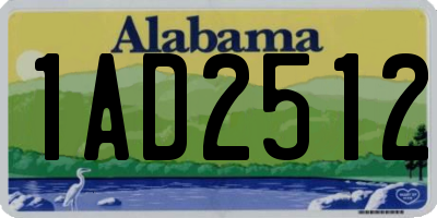 AL license plate 1AD2512