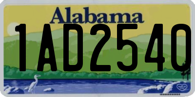 AL license plate 1AD2540
