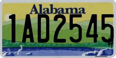 AL license plate 1AD2545