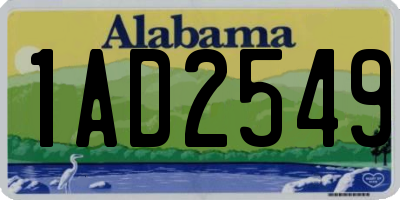 AL license plate 1AD2549