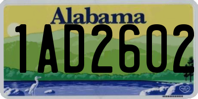 AL license plate 1AD2602