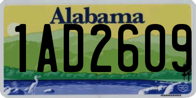 AL license plate 1AD2609