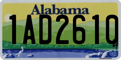 AL license plate 1AD2610