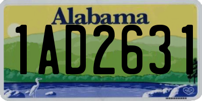 AL license plate 1AD2631