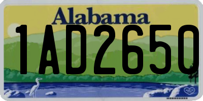 AL license plate 1AD2650