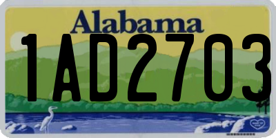 AL license plate 1AD2703