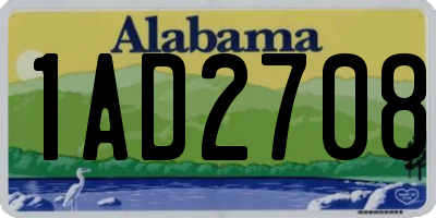 AL license plate 1AD2708