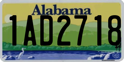 AL license plate 1AD2718