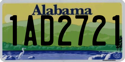 AL license plate 1AD2721