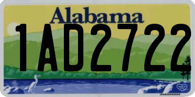 AL license plate 1AD2722