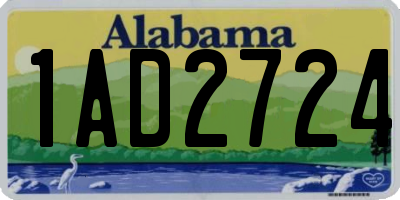 AL license plate 1AD2724