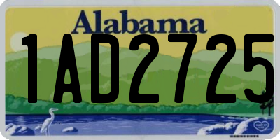 AL license plate 1AD2725