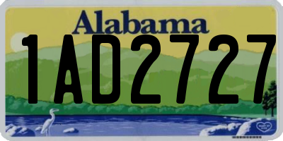 AL license plate 1AD2727