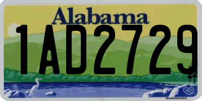 AL license plate 1AD2729