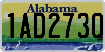 AL license plate 1AD2730