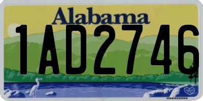 AL license plate 1AD2746
