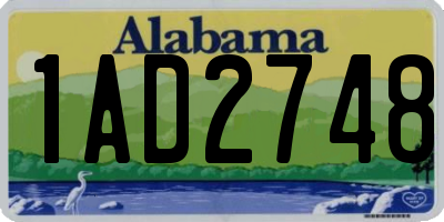 AL license plate 1AD2748