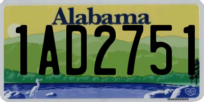 AL license plate 1AD2751