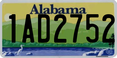 AL license plate 1AD2752