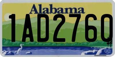 AL license plate 1AD2760