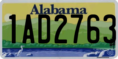 AL license plate 1AD2763