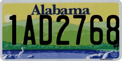 AL license plate 1AD2768
