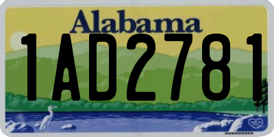 AL license plate 1AD2781