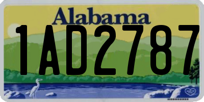 AL license plate 1AD2787