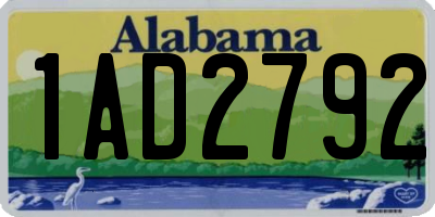 AL license plate 1AD2792
