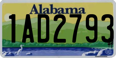 AL license plate 1AD2793