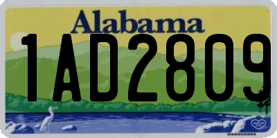 AL license plate 1AD2809