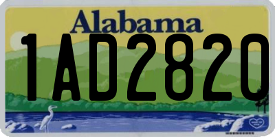 AL license plate 1AD2820