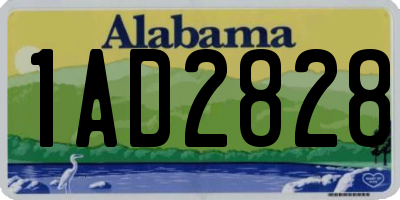 AL license plate 1AD2828