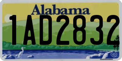 AL license plate 1AD2832