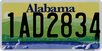 AL license plate 1AD2834