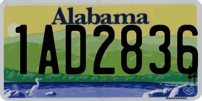 AL license plate 1AD2836