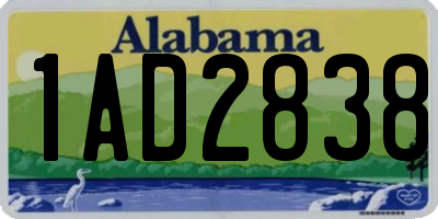 AL license plate 1AD2838