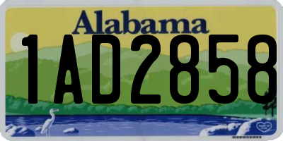 AL license plate 1AD2858