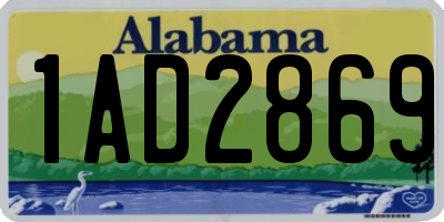 AL license plate 1AD2869