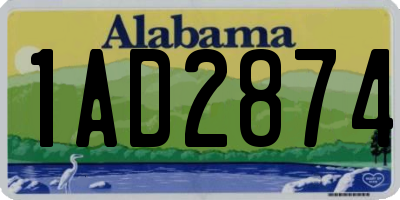 AL license plate 1AD2874