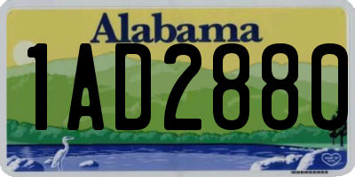 AL license plate 1AD2880