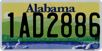 AL license plate 1AD2886
