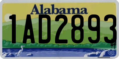 AL license plate 1AD2893