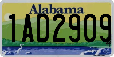 AL license plate 1AD2909