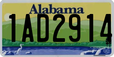 AL license plate 1AD2914